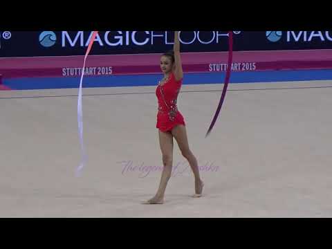 Eleonora ROMANOVA (UKR) ribbon - 2015 Stuttgart worlds Qualifs