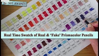 Full, Unedited, Real-Time Swatch of both the Real and Temu Prismacolor Pencils (150 Set)