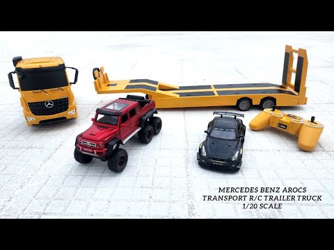Unboxing R/C Mercedes Arocs 1/20 Transporter Trailer Truck Model