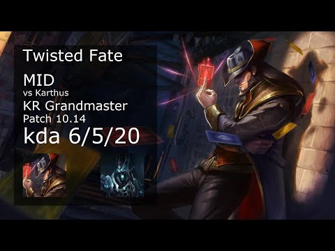 Twisted Fate Mid vs Karthus - KR Grandmaster 6/5/20 Patch 10.14 Gameplay // [롤] 트위스티드 페이트 vs 카서스 미드