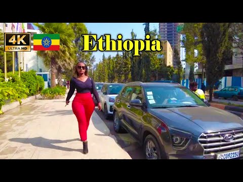 ፏ እያለች ካለችው ካዛንቺስ - አዋሬ Addis Ababa Walking Tour (545)  🇪🇹, Kazanchis-Aware [4K HDR]