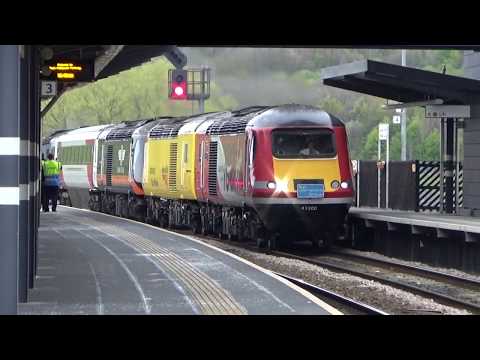 Convoy of Four HST Power Cars passing East Midlands Parkway