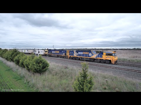 NR34 "First Nations" Leads 6MP4 TOLL Container Train (26/8/2022) - PoathTV Australian Railways