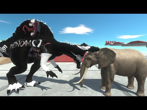 VENOM SPINOSAURUS DEATH FALL - Animal Revolt Battle Simulator