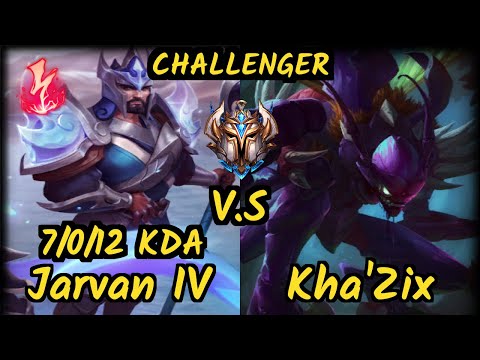 ESG Agurin (JARVAN IV) vs KHA'ZIX - 7/0/12 KDA JUNGLE CHALLENGER GAMEPLAY - EUW
