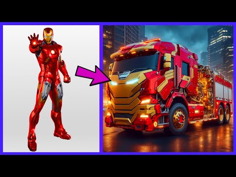 AVENGERS But FIRE TRUCK 🚒 VENGERS 🔥 All Characters (marvel & DC) 2024💥