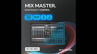 clarion® JM-MX-KB16 16 Channel PhantomPower Professional Audio Mixer  #proaudio #clarion #soundmixer