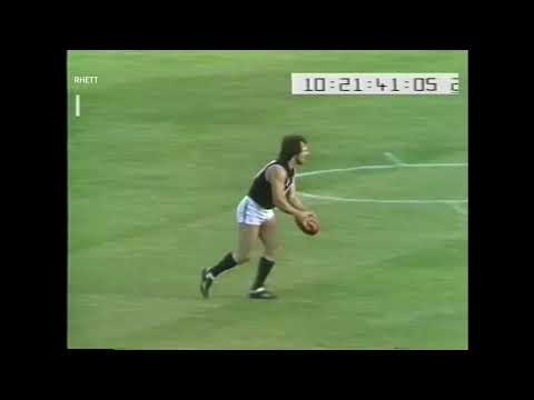 Huge Wayne Harmes torpedo in 1982 Comm Games match. Carlton. AFL
