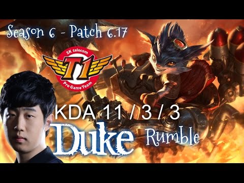 SKT T1 Duke RUMBLE vs GANGPLANK Top - Patch 6.17 KR Ranked | League of Legends