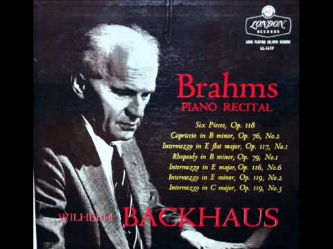 Brahms - Wilhelm Backhaus: Intermezzo in E flat major, Op. 117 No. 1 - Recorded November 1956