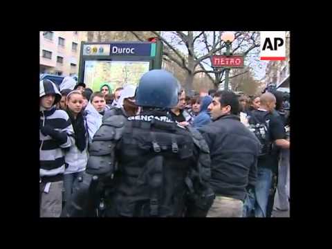 Protesters, police clash in student march over teacher cuts