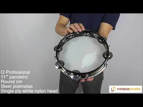 O Profissional 11” Pandeiro - Nylon Head, Steel Platinelas - ViradaDrums.com