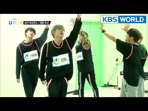 Unit Black cover their eyes for VIXX's 'Chained Up' performance [The Unit/2018.01.25]