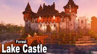 Minecraft: How to build a Diorite Lake Castle + Interior | Tutorial [part 2]
