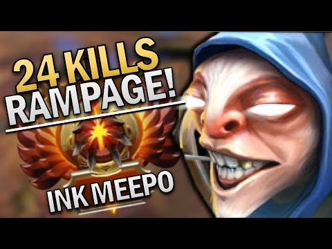 Ink Meepo with 24 Kills & Rampage Dota 2 7.22 ROAD TO TI11