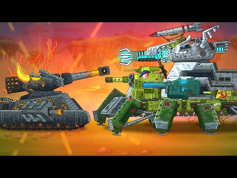 FIGHT one against three. This is the end for Leviathan! - Cartoons about tanks