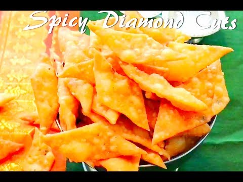 Spicy Diamond Cuts recipe/Teatime snacks/Nimki/Indian spicy diamond biscuit recipe
