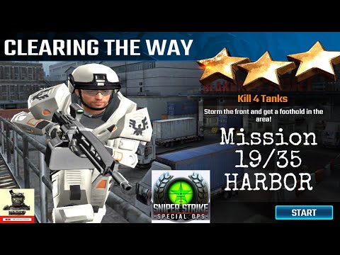 Clearing the way Zone 11 Harbor Rifle mission #19 sniper strike : special ops  ( iOS & Android )