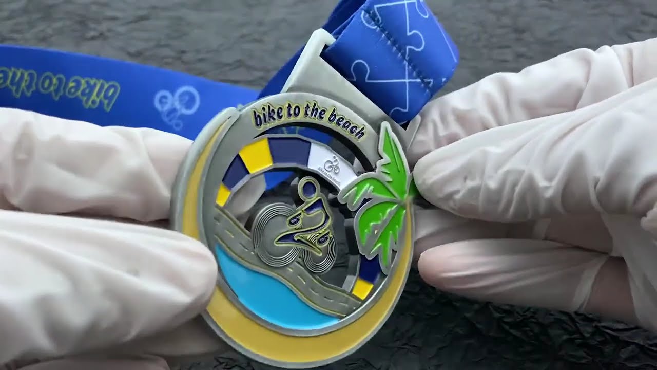 1085-Medaglia commemorativa della bicicletta e della spiaggia