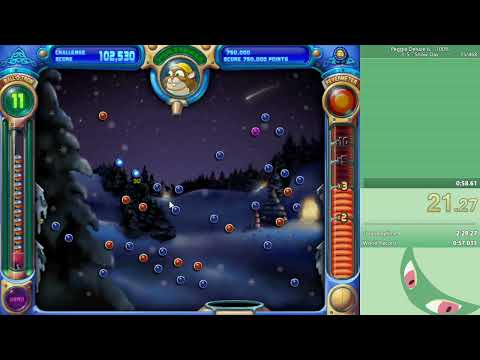 Peggle Deluxe: 1-5 - Snow Day 100% IL Speedrun in 54.367