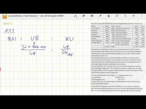 1.3.3: ROI - Return on Investment berechnen (Bilanzanalyse) - Abiturprüfung IBV/BWR Lsg 2018