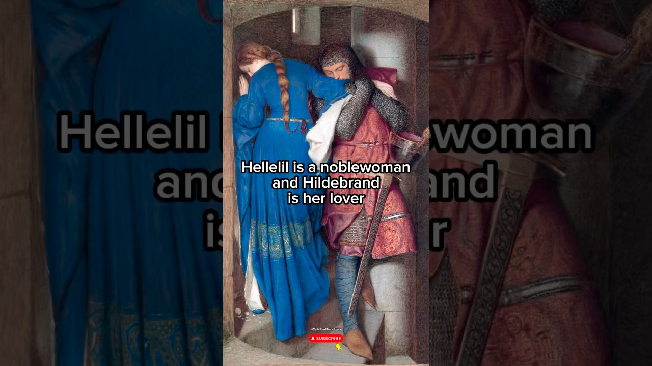 The Meeting on the Turret Stairs by Frederic William Burton (1864). #history #art #painting