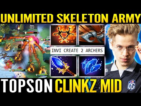TOPSON [Clinkz] New MID HERO! Aghanim + Shard Build Unlimited Skeleton Army 7.29 Dota 2 Pro