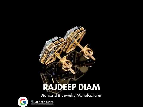 Golden gold diamond earrings