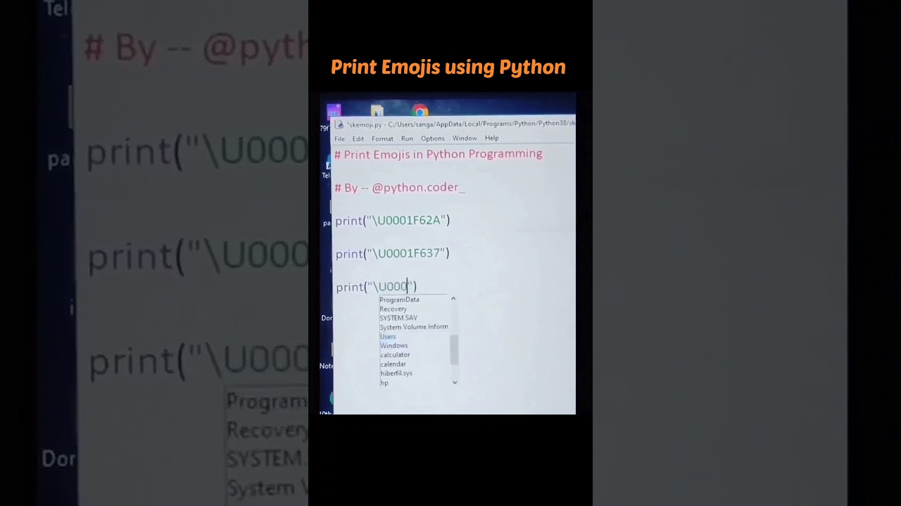 Print Emojis using Python Programming #shorts #viralshorts #emojis #pythonprogramming #coding