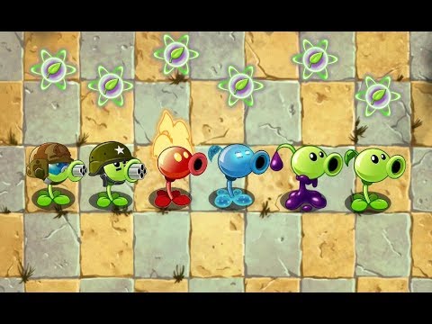 Every Peashooter Level 1 Power Up! VS Pharaoh, Camel Zombies PVZ 2