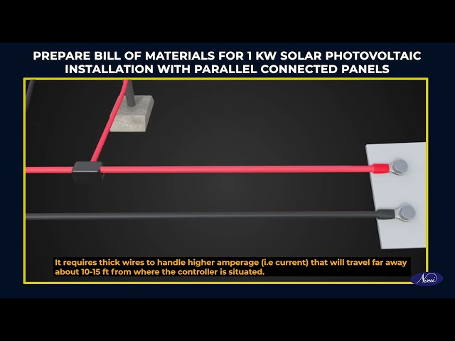 Prepare bill of material for a 1KW solar photovoltaic installation