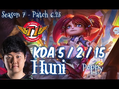 SKT T1 Huni POPPY vs NAUTILUS Top - Patch 6.23 KR Ranked