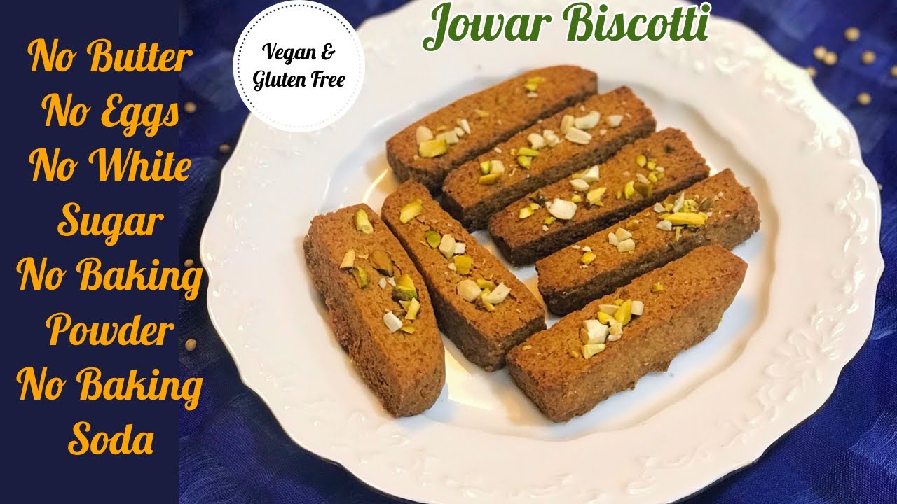 Jowar Biscuits recipe | Vegan | Gluten free | Jowar flour snack recipe | Gluten free Biscotti