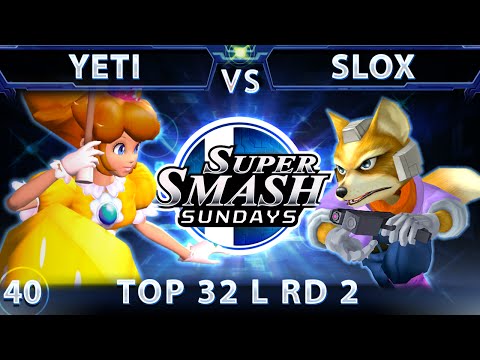 SSS 40 - Yeti (Peach) Vs. Slox (Fox) SSBM Top 32 Losers Round 2 - Smash Melee