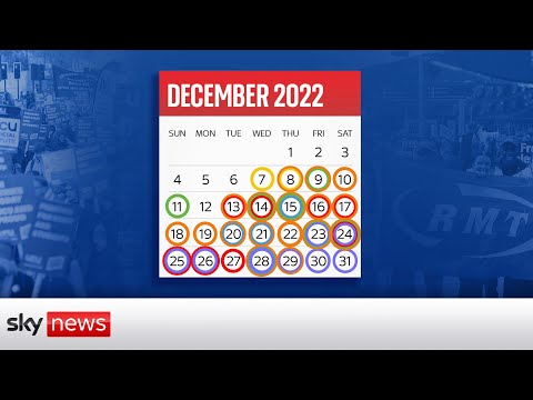 英國聖誕節前面臨的十二月罷工潮 (UK faces strikes every day before Christmas)