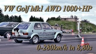 preview picture of video '16Vampir VW Golf Mk1 AWD 8,66s @ 277,4kmh Bitburg Mai 2014'