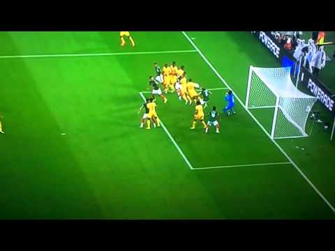 Mexicos disallowed goal against Cameroon. Giovani Dos Santos got robbed in scandal.