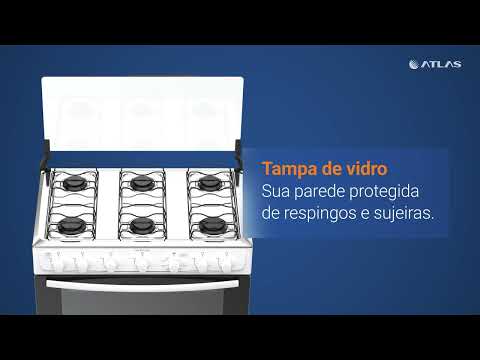 Video thumbnail of Fogão Milão Plus 5 Bocas Atlas