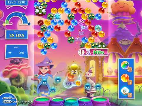 Bubble Witch 2 Saga Level 3530 with no booster & 2 bubbles left