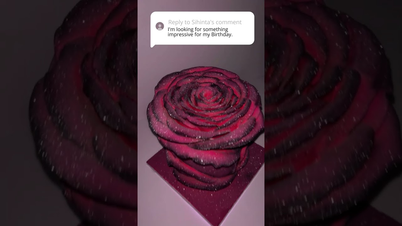 Glitter Rose Cake | Sparkling Floral Cake Design by Borsalle