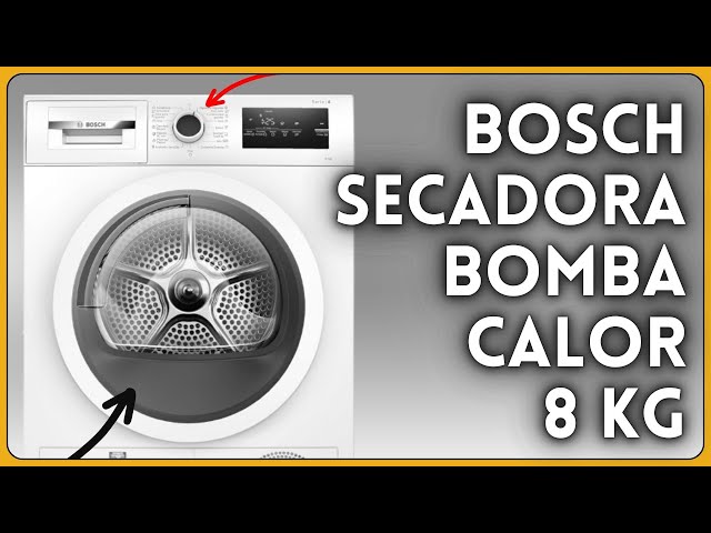 Vídeo relacionado con Bosch - Secadora con bomba de calor, 8 kg, Serie 4, Easy Clean, AutoDry, Antiarrugas, Blanco, WTR85V00ES