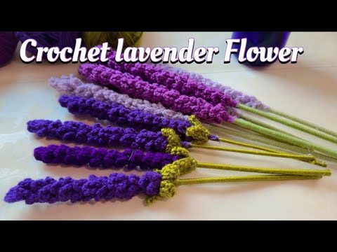 how to make Crochet Lavender Flower 💯 #crochetflower