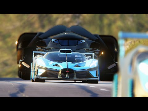 Batmobile vs Bugatti Bolide at Highlands