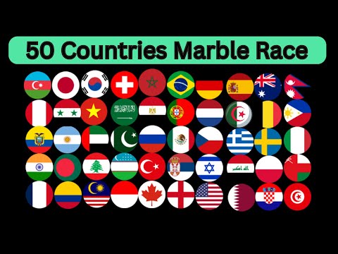 50 Countries Elimination Marble Race With 49 Eliminations in Algodoo #9