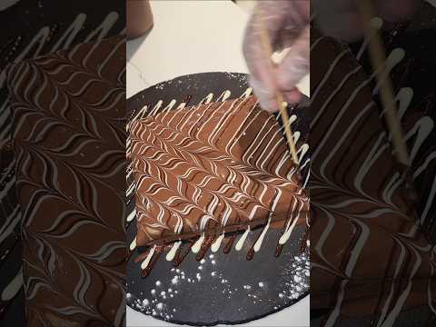 Nutella Chocolate Crepe Design #cake #crepe #chocolate #art #shorts