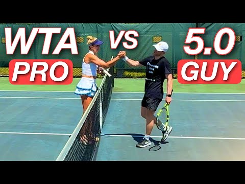 Female Pro (807 WTA) vs 8.99 UTR Guy (career high 12)