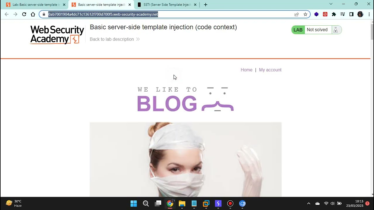 Portswigger Lab: SSTI - Basic server side template injection code context