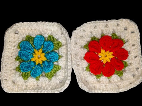 3D Flower Granny Square Crochet Tutorial 🌸 | Easy & Beautiful Design for Beginners