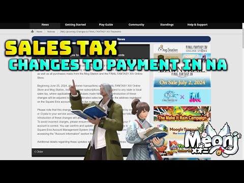 FFXIV: Changes To North American Payments - Sales Tax