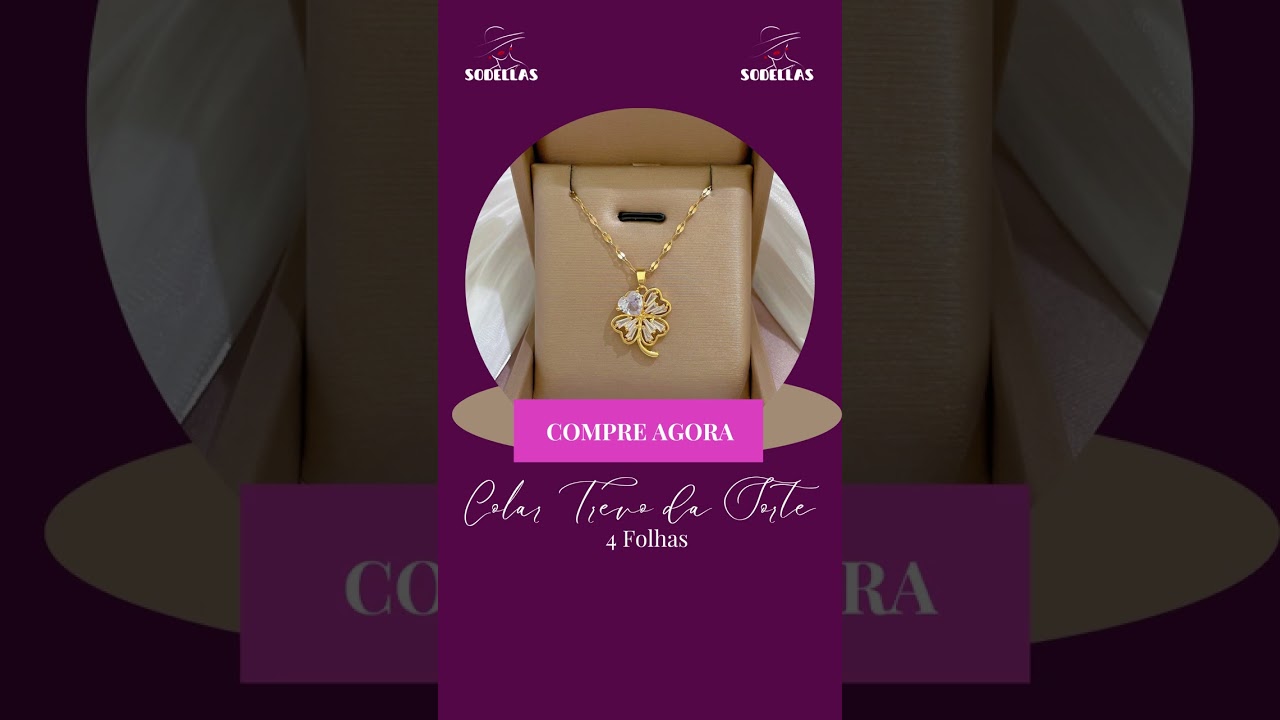 Colar Trevo da Sorte de 4 Folhas #shorts